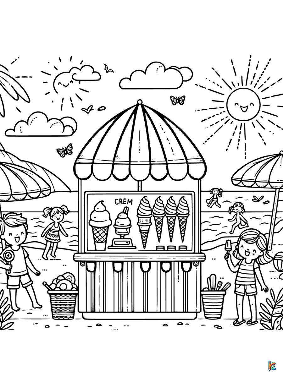 ocean beach coloring pages