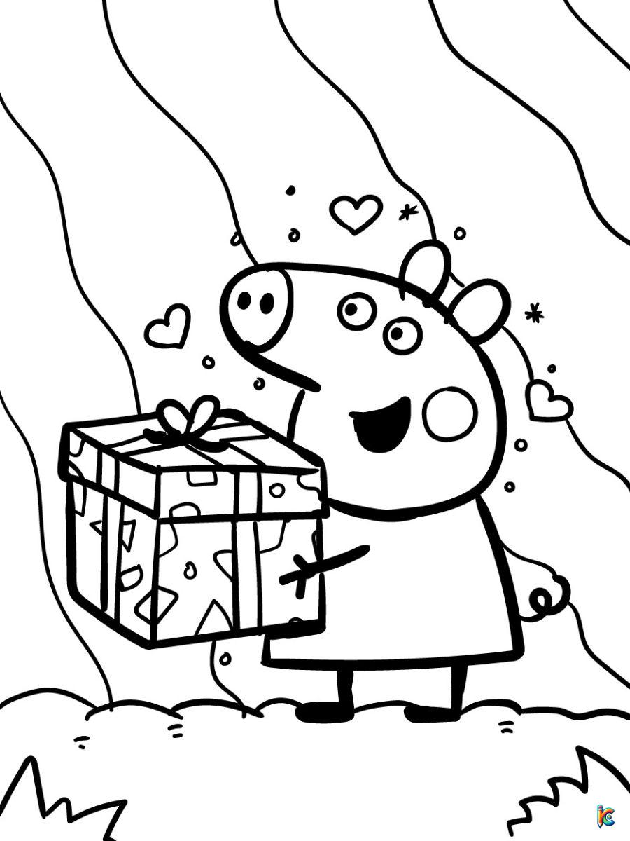 peppa pig and george coloring pages birthday