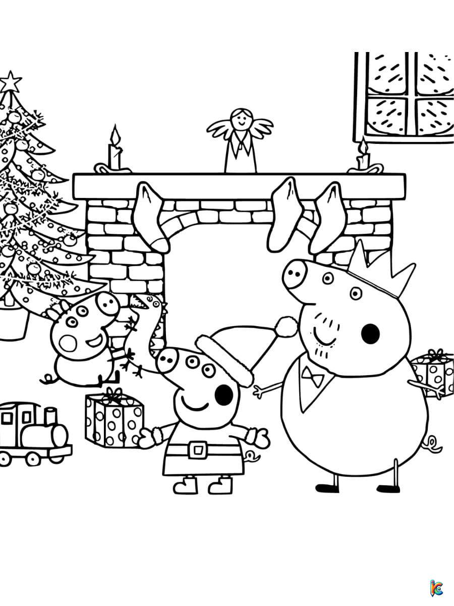 peppa pig christmas coloring page