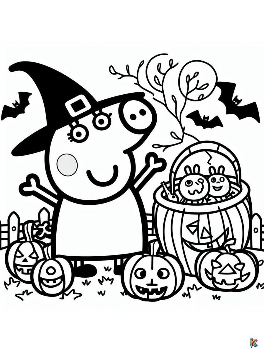 peppa pig coloring page halloween