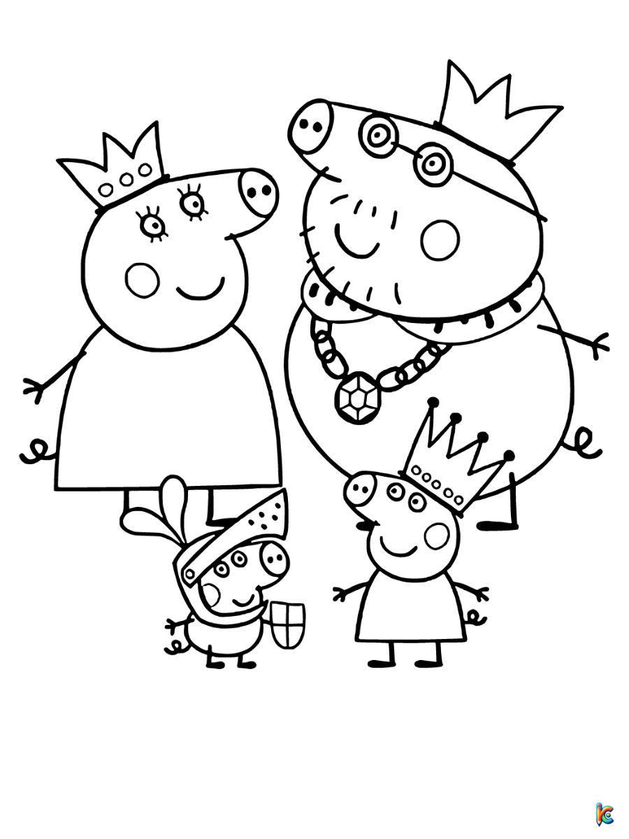 peppa pig family coloring pages