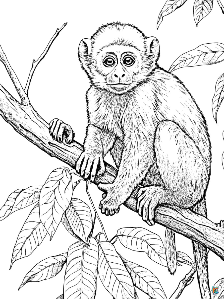pic of realistic monkey coloring pages