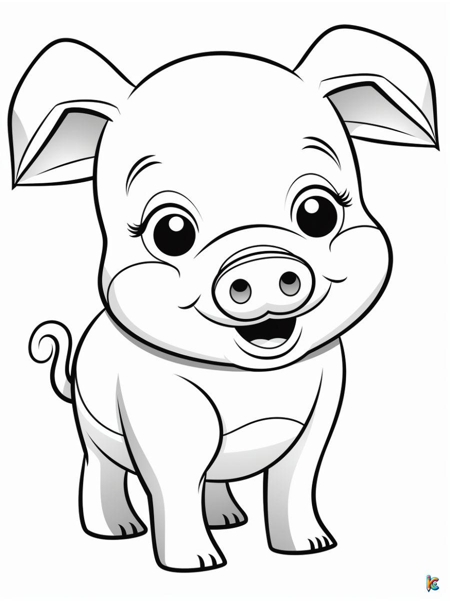 pigs coloring pages easy