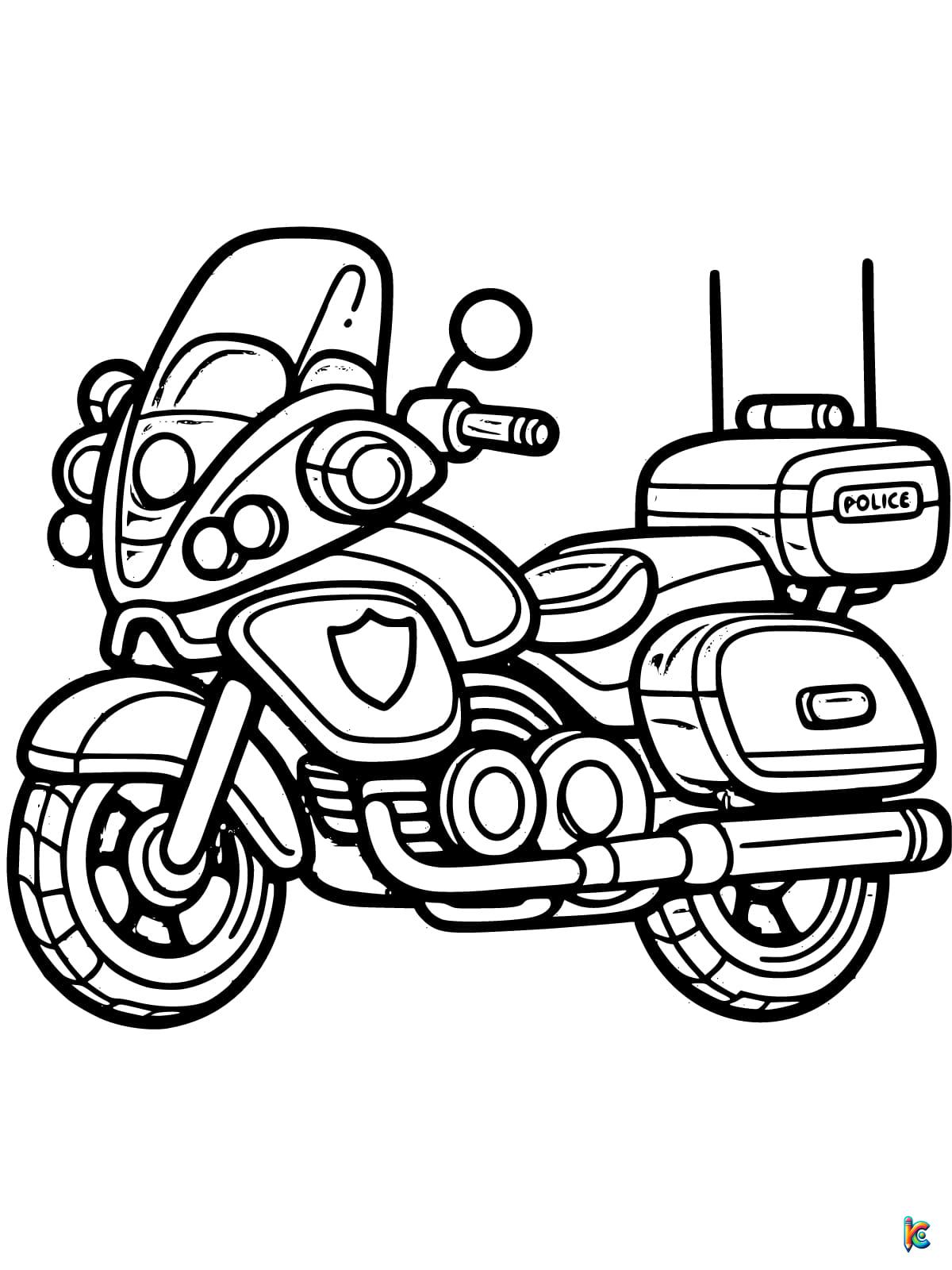 police motorcycle coloring pages printable