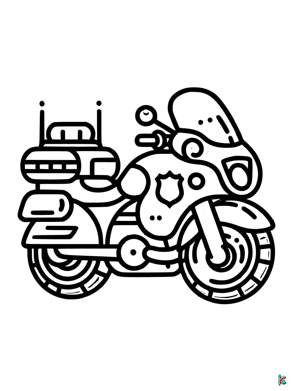 police motorcycle coloring sheets