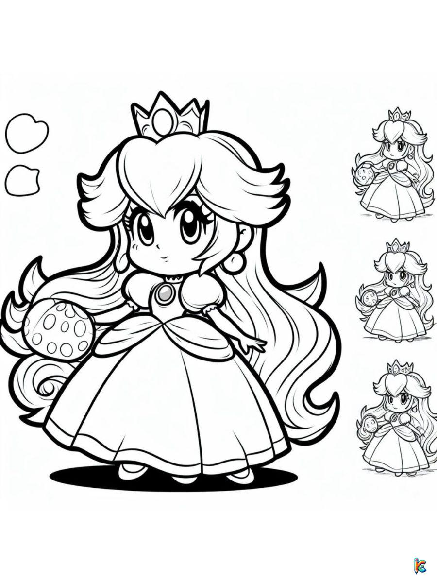 princess peach mario coloring pages