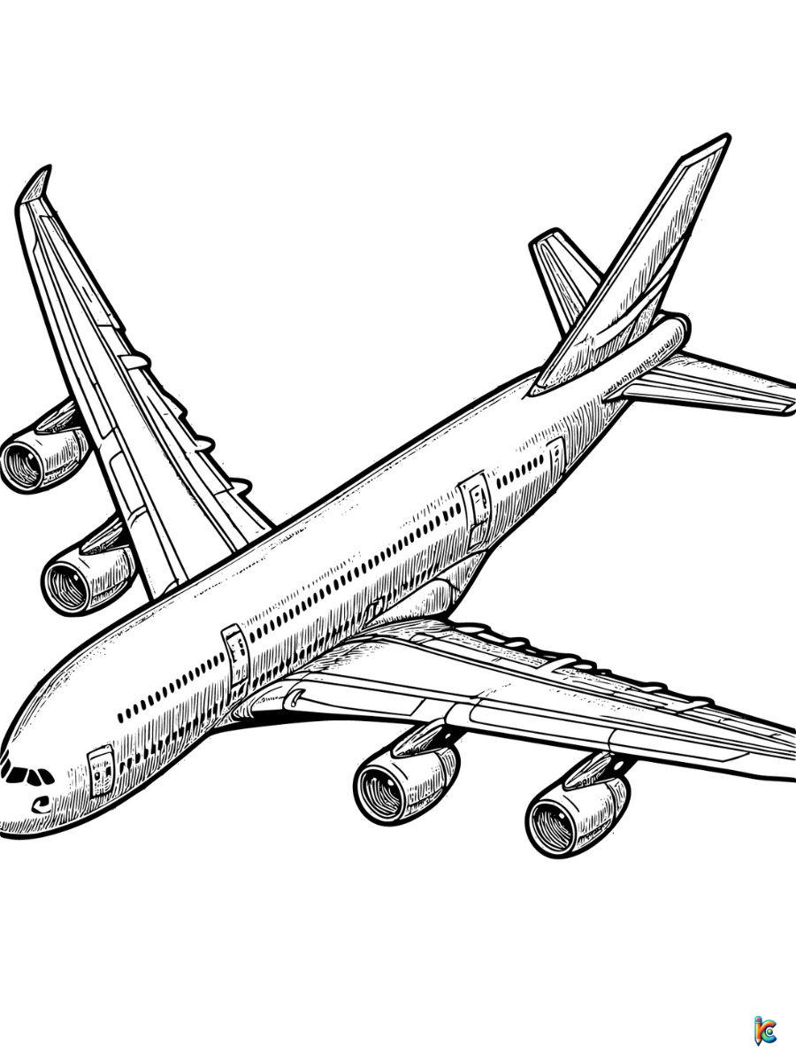 printable airplane coloring page