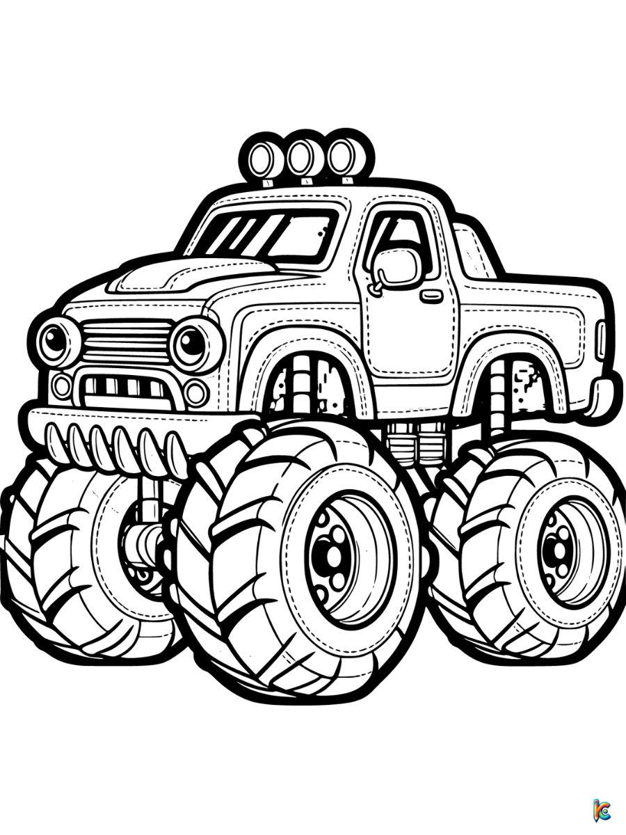 Free Shark Monster Truck Coloring Pages Printable and Easy