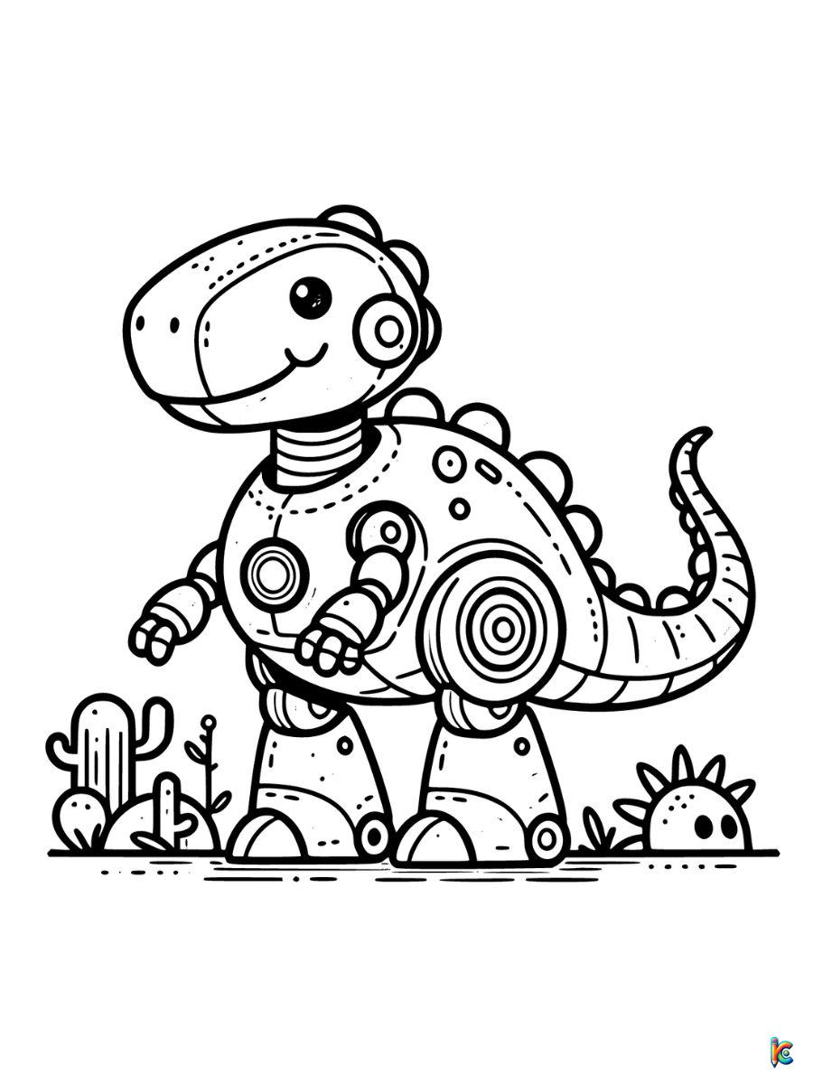 printable robot dinosaur coloring pages