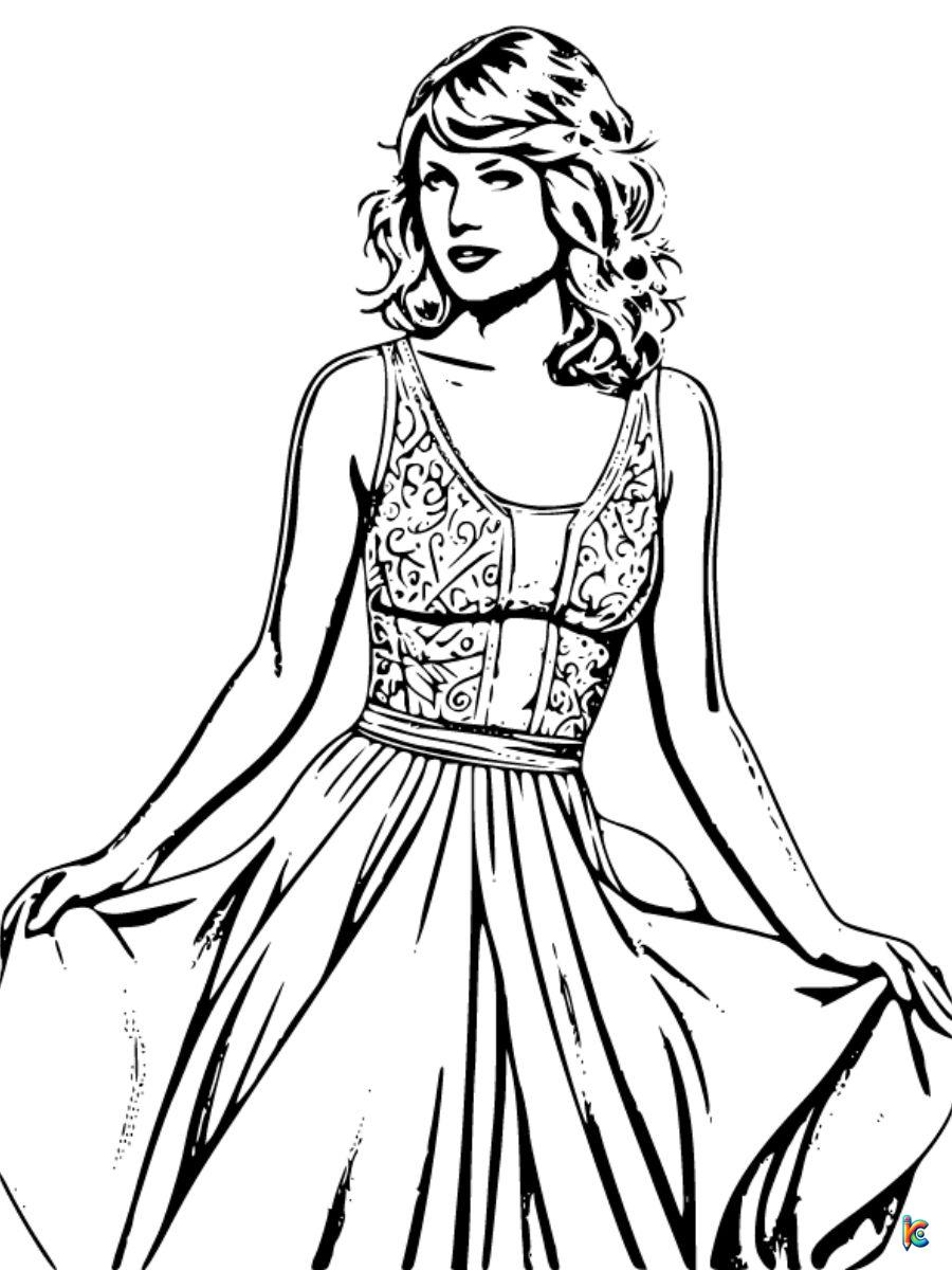 printable taylor swift coloring pages