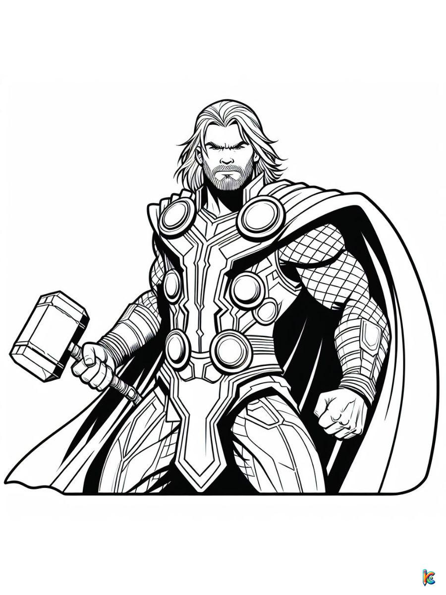 printable thor coloring pages