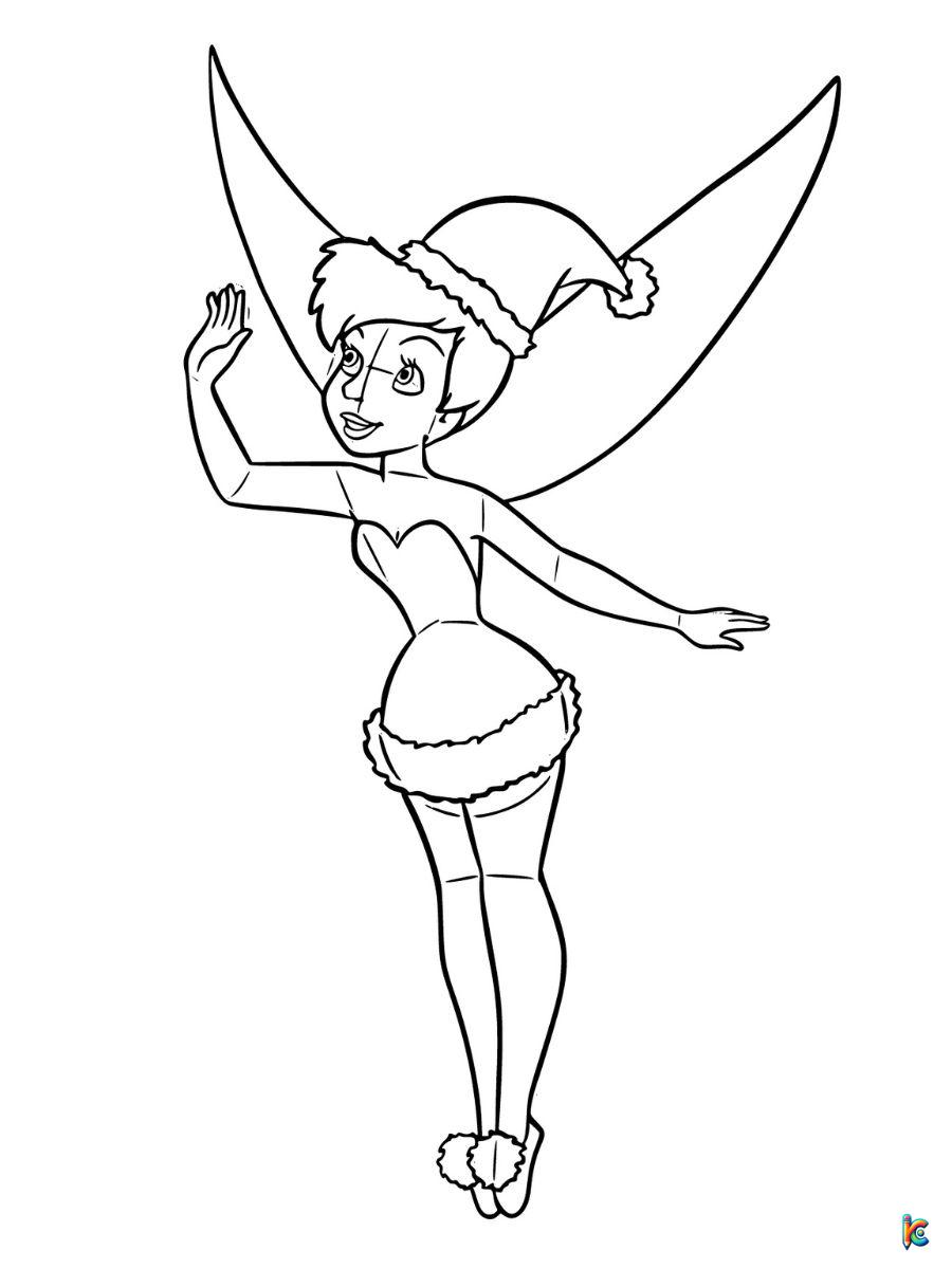 printable tinkerbell christmas coloring pages