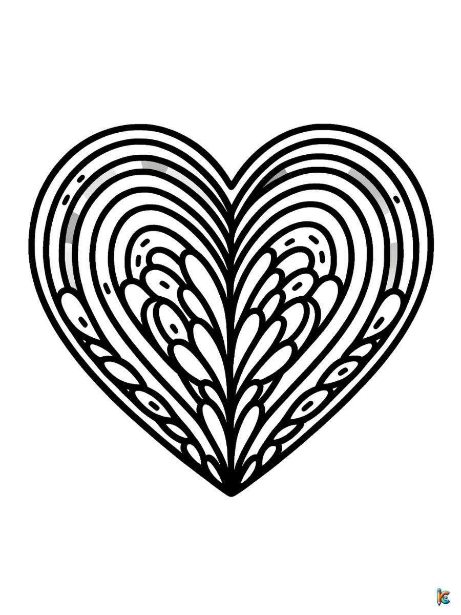 rainbow heart coloring pages
