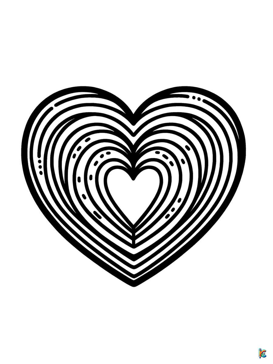 rainbow hearts coloring page