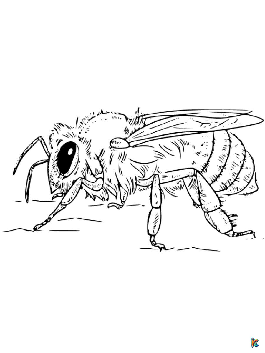 realistic bee coloring page