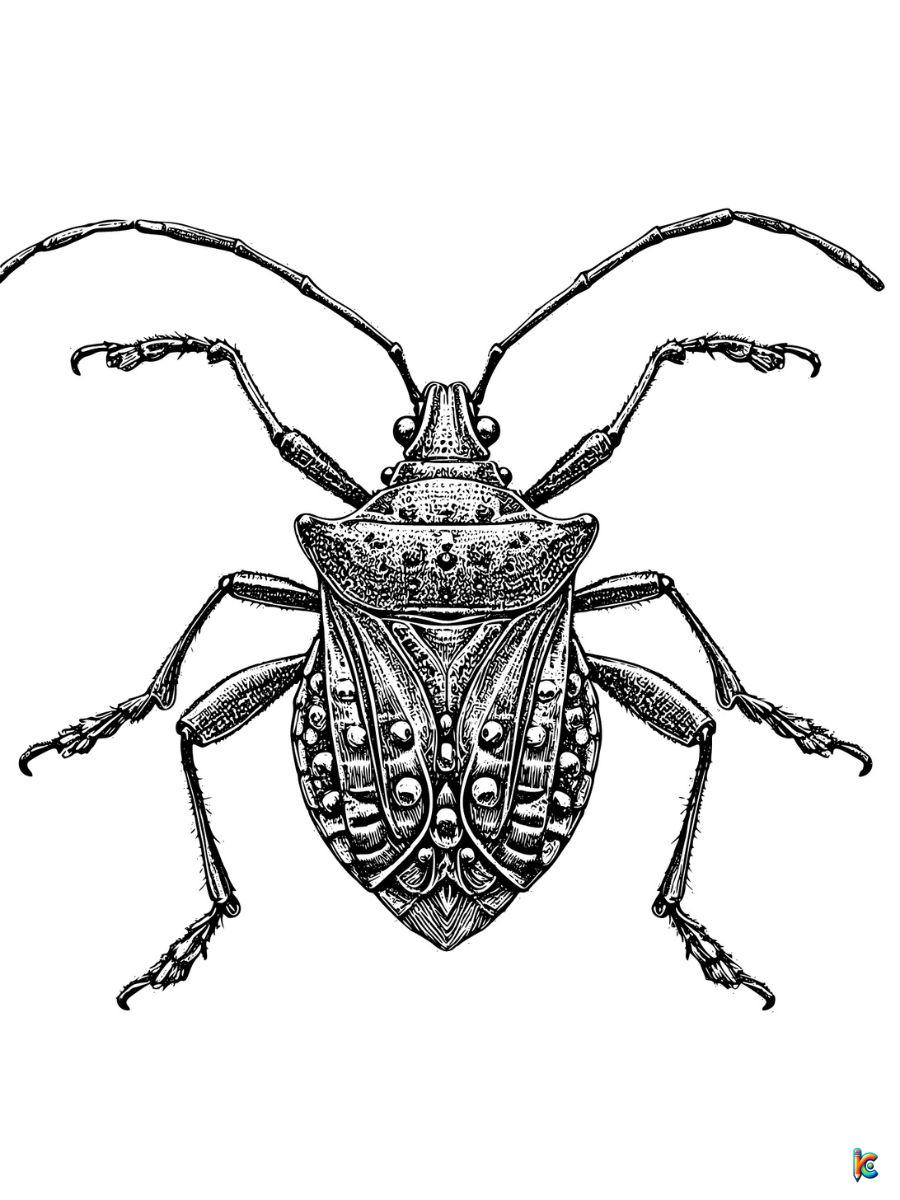 realistic bug coloring page