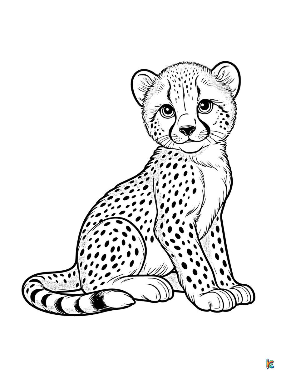realistic cheetah coloring pages printable