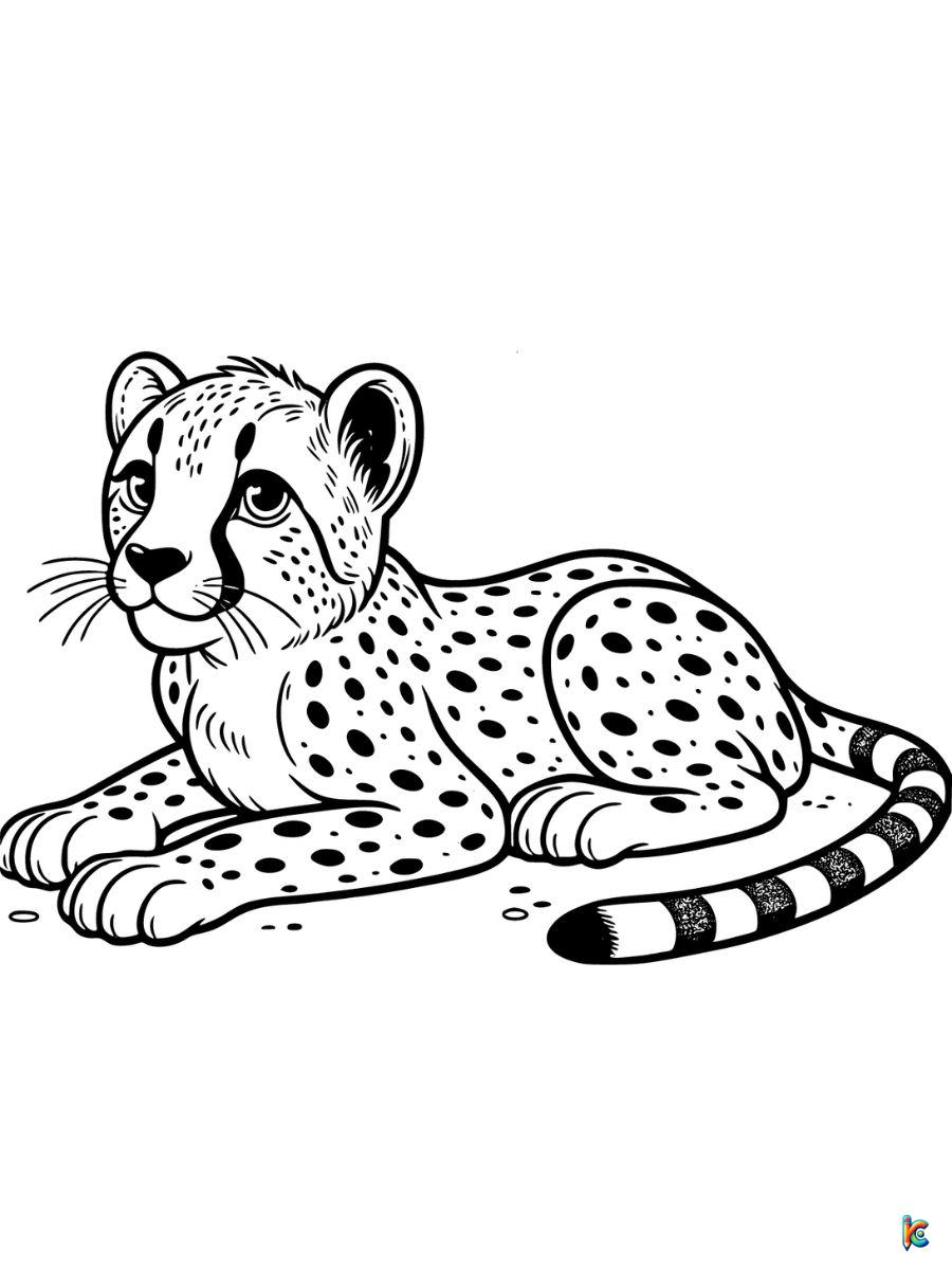 realistic cheetah in motion coloring pages