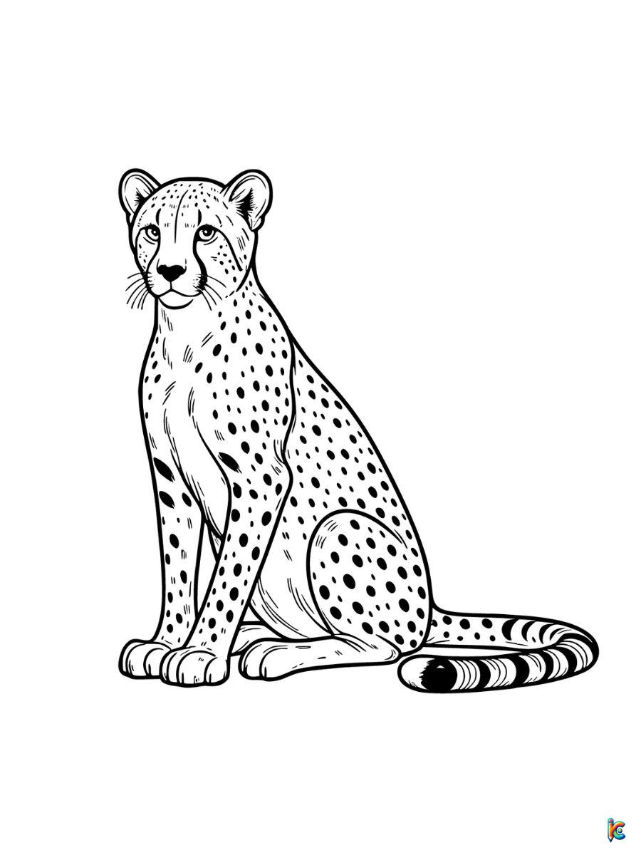 realistic cheetah n coloring pages