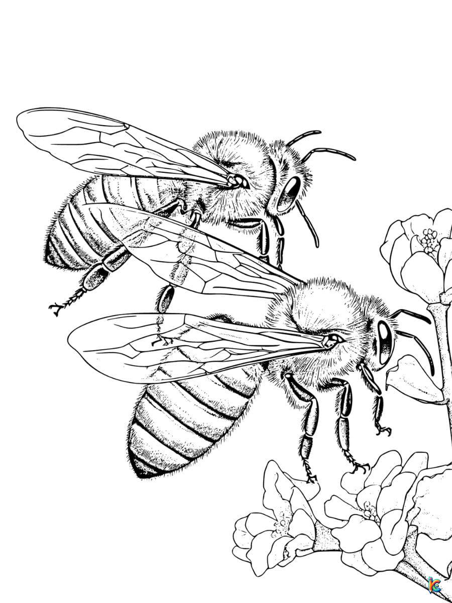 realistic coloring pages bee