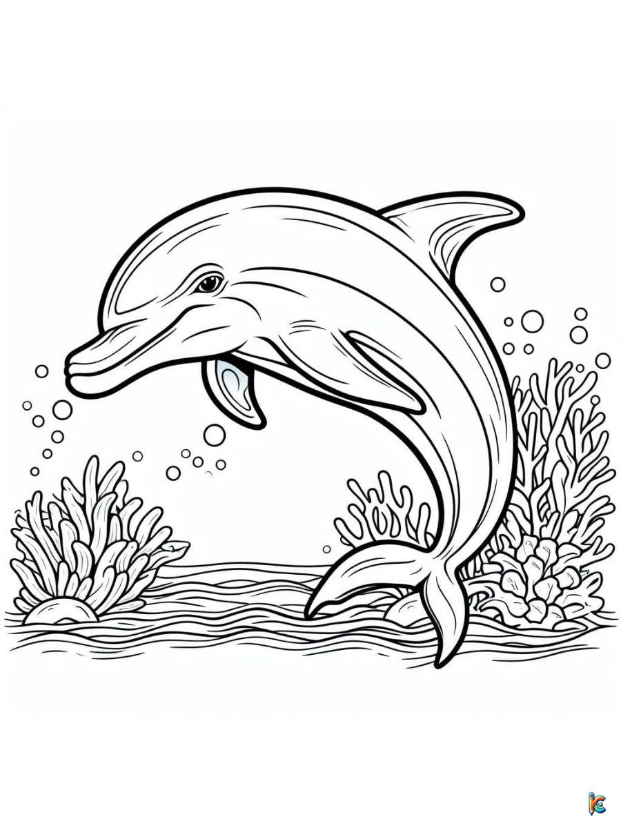 realistic dolphin coloring pages free