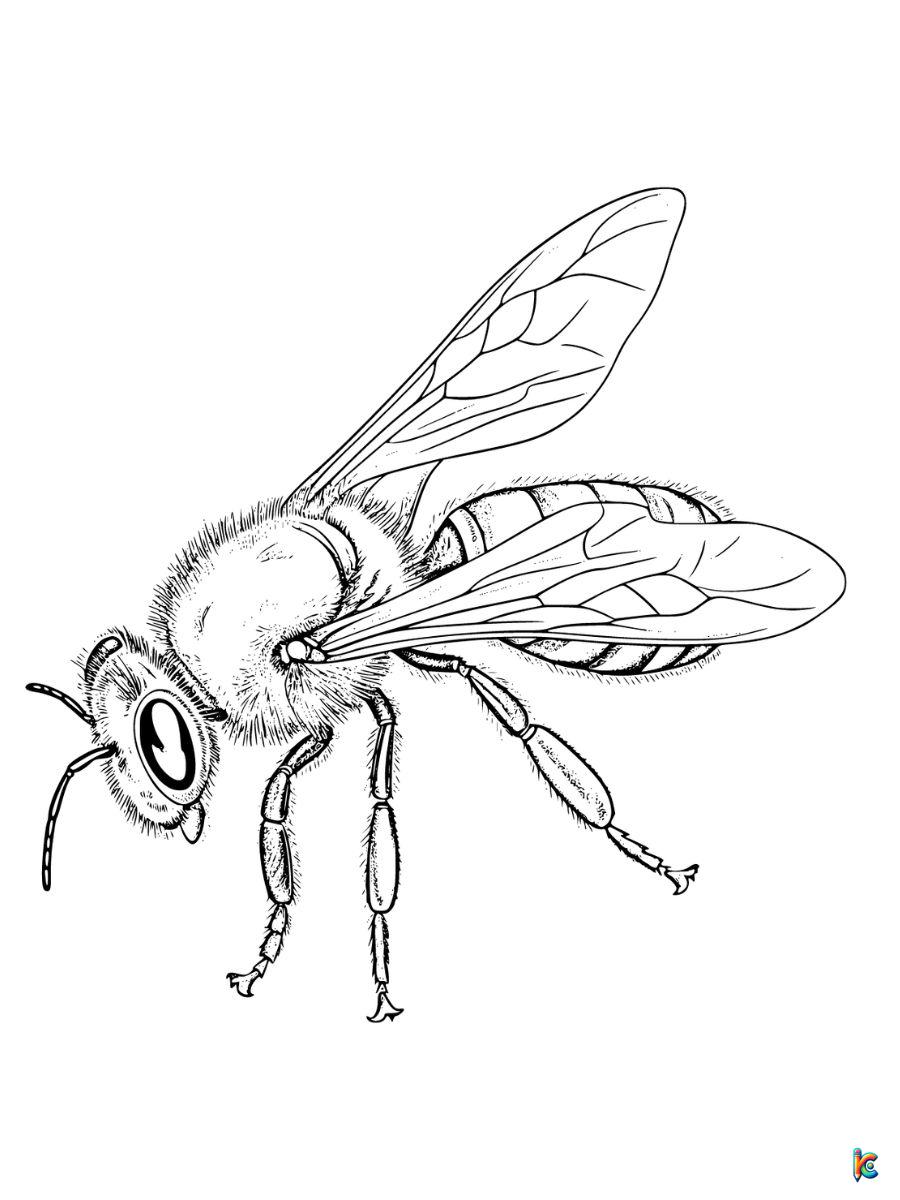 realistic honey bee coloring page