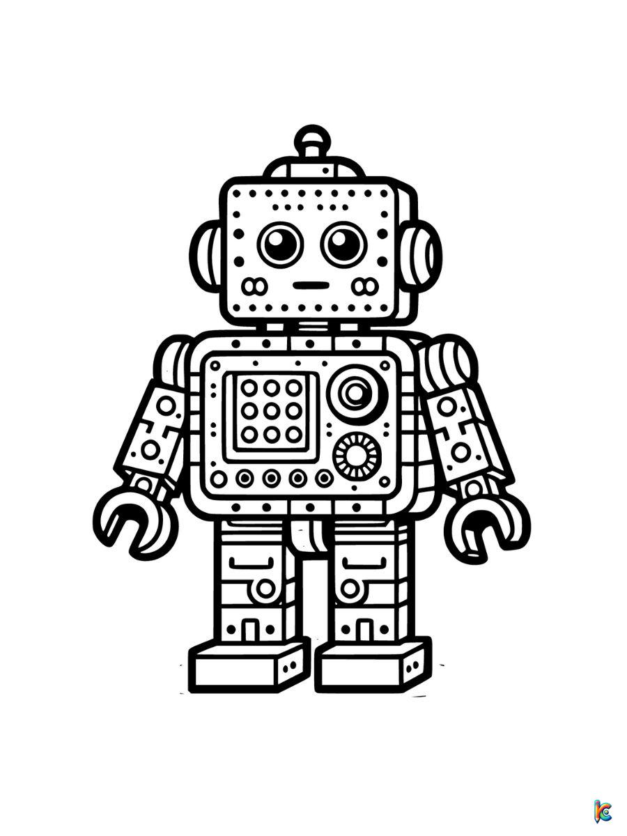 robot coloring page lego free