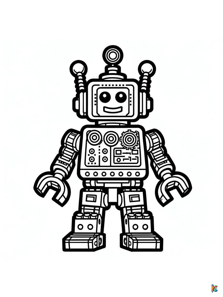 robot coloring page lego