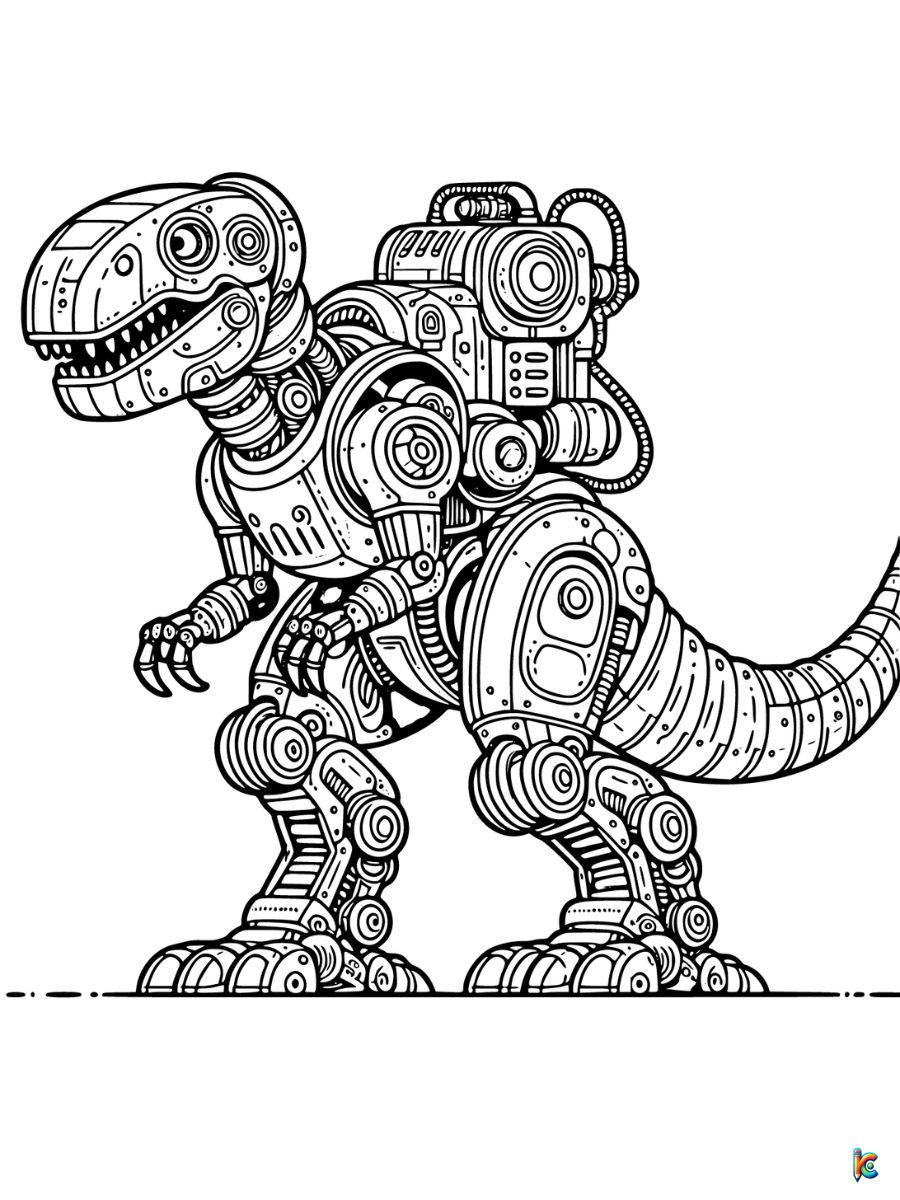 robot dinosaur coloring pages
