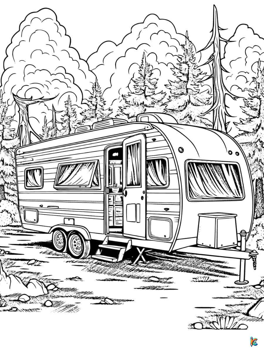 rv camping coloring page