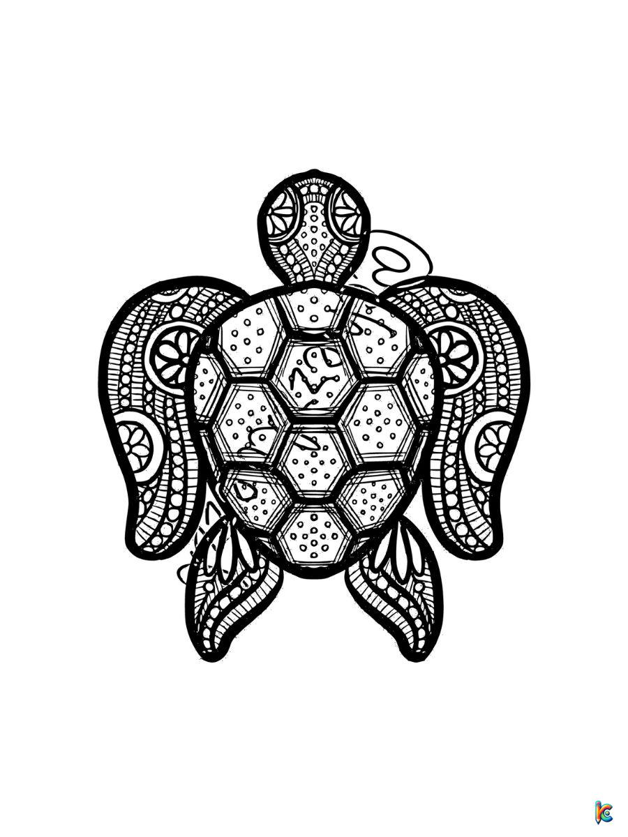sea turtle mandala coloring page