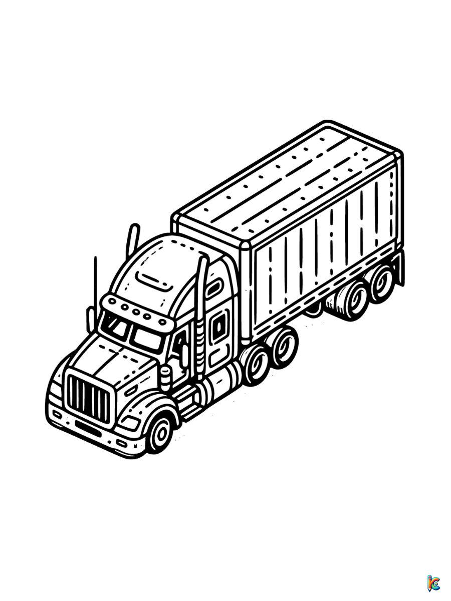 semi truck coloring pages free