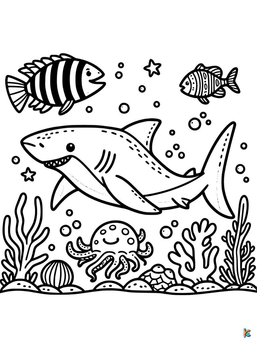 shark coloring pages easy