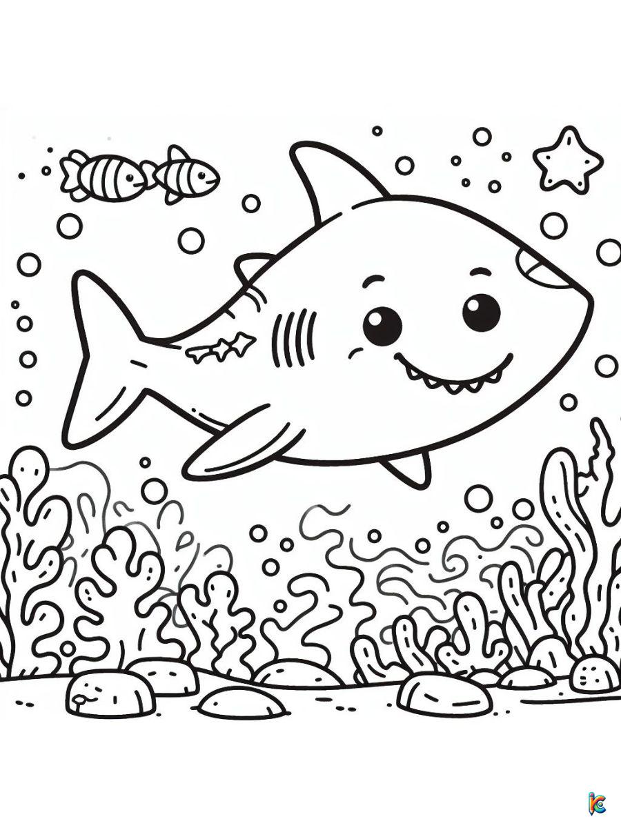 shark printable coloring pages