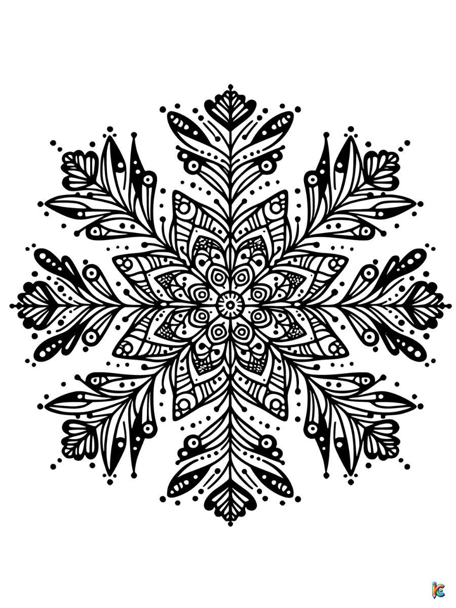 snowflakes coloring pages free printable