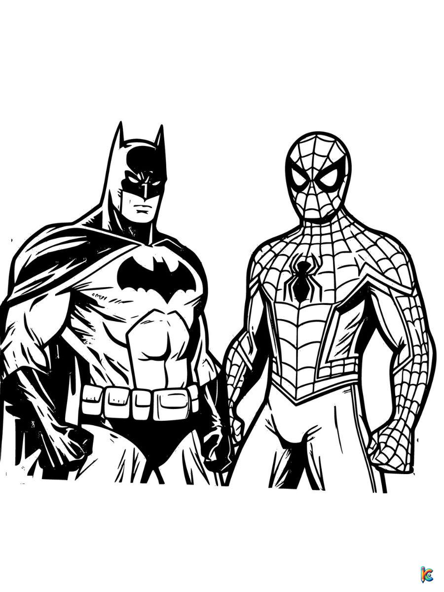 spiderman batman coloring pages