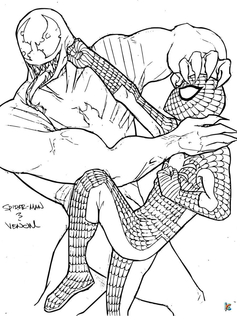 spiderman venom coloring page