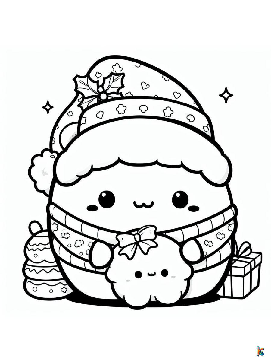 squishmallow christmas coloring pages
