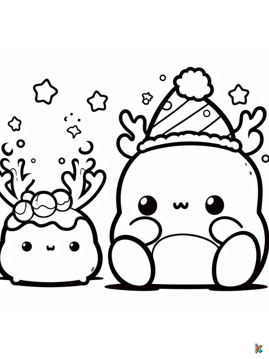 squishmallow coloring pages christmas