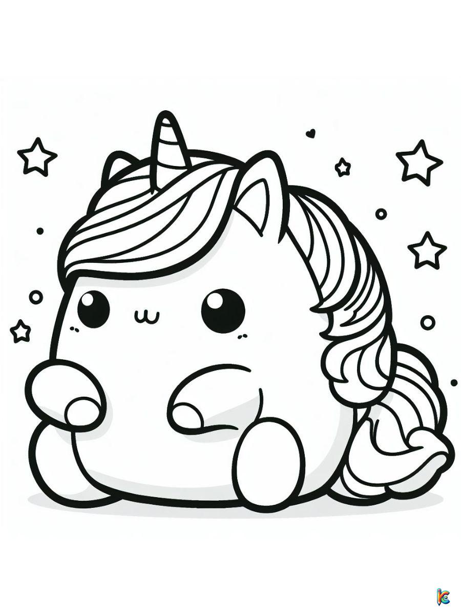 squishmallow unicorn coloring page