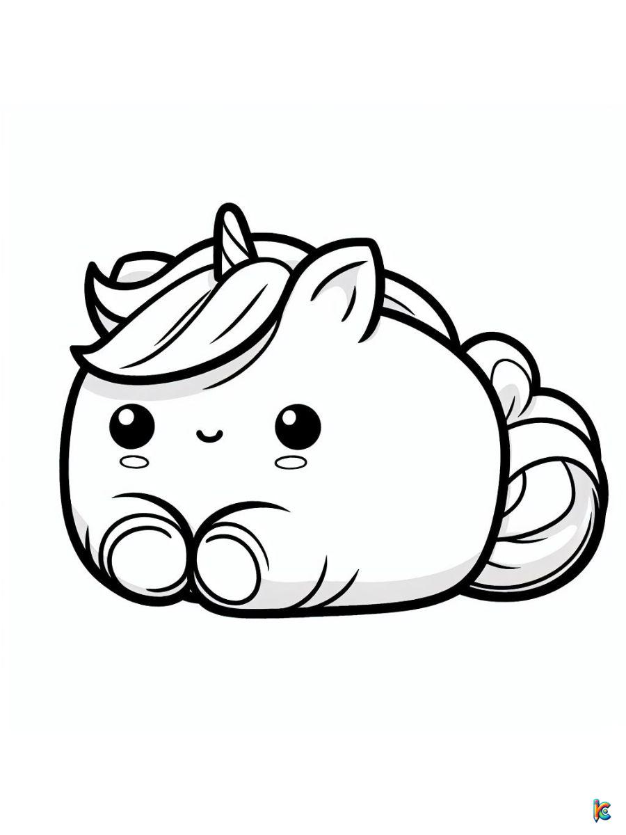 squishmallow unicorn coloring pages