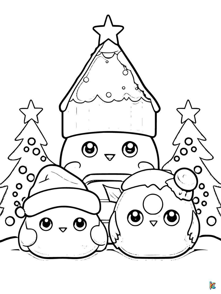 squishmallows coloring pages christmas