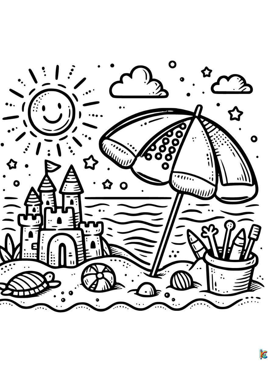 summer beach ball coloring page