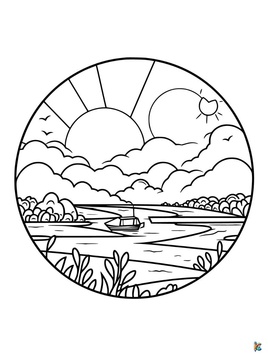 sunsets coloring pages