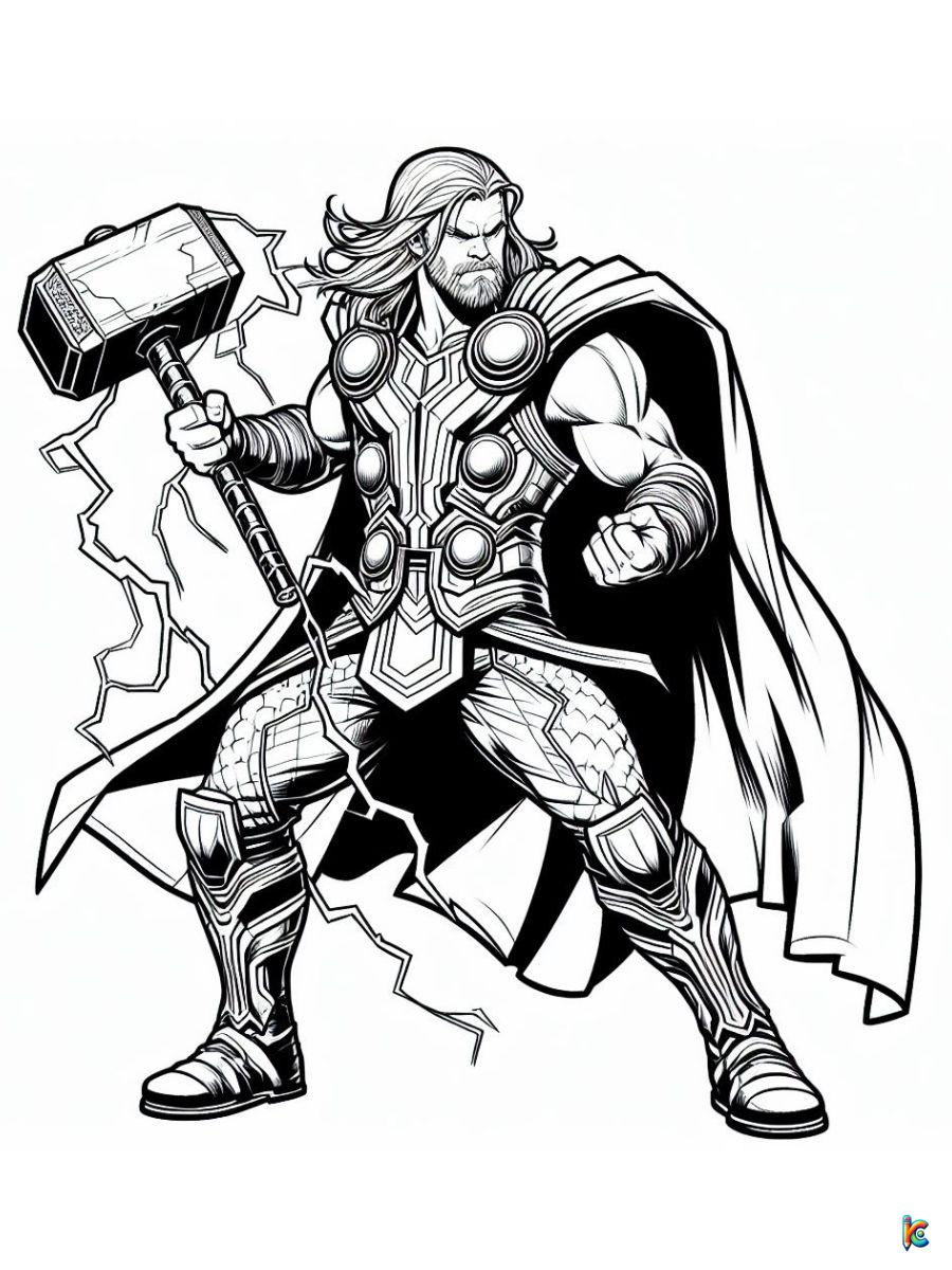 thor coloring pages free