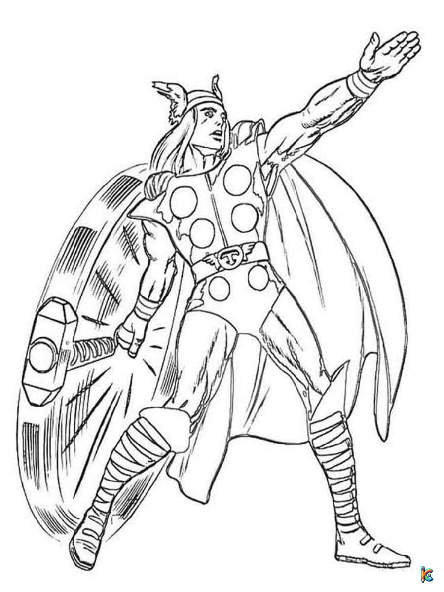 thor hammer coloring page