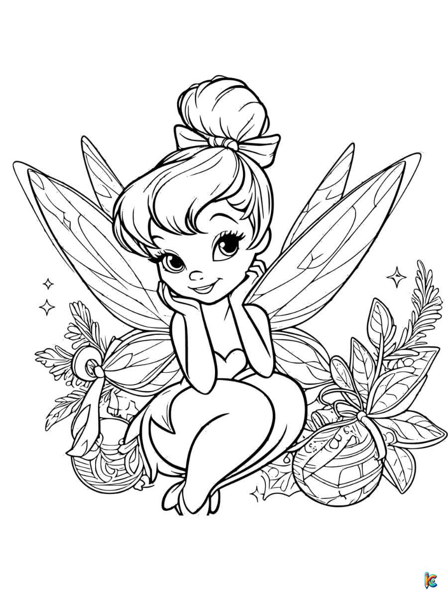 tinkerbell christmas coloring pages