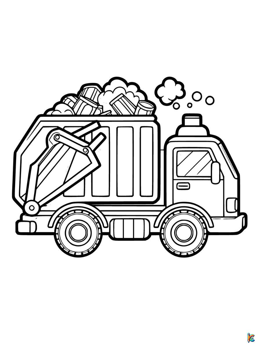 trash truck coloring pages