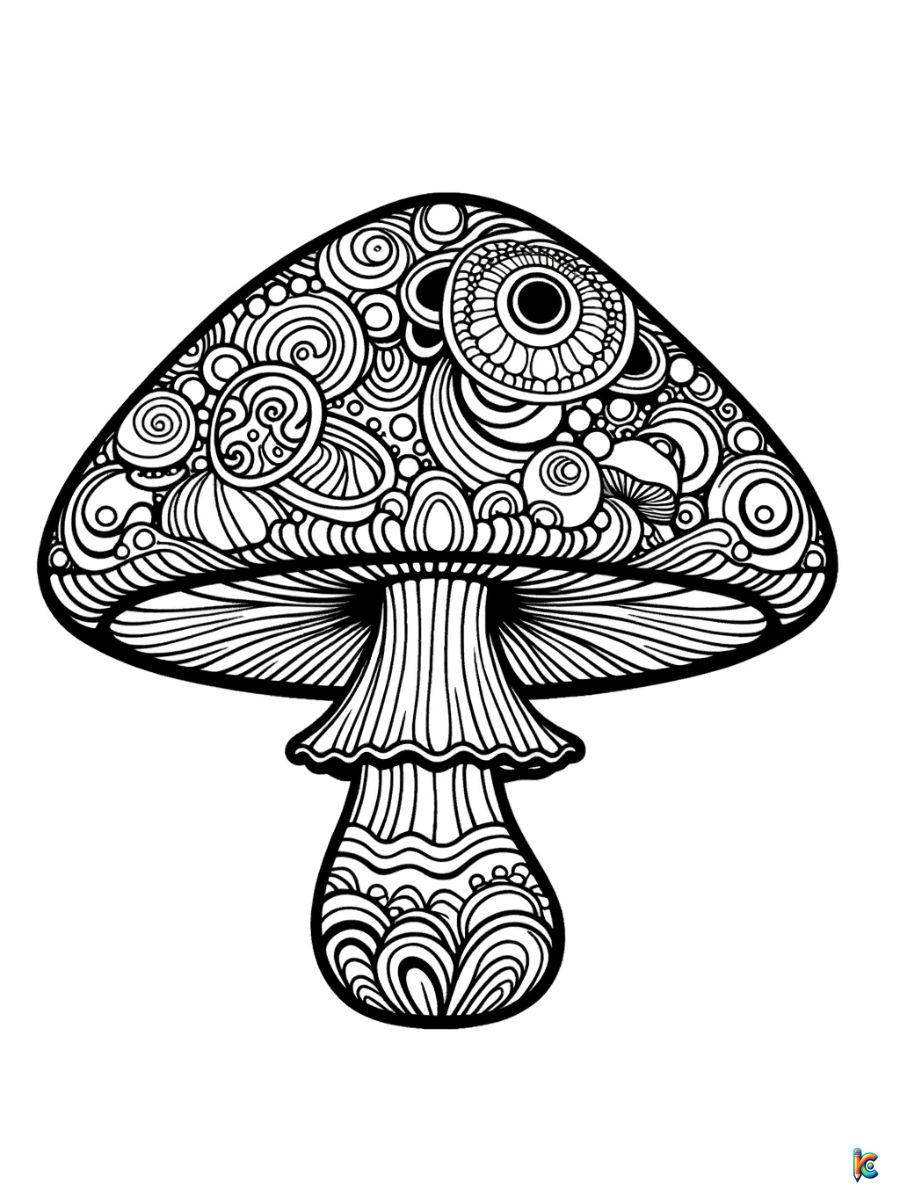 trippy mushroom coloring pages