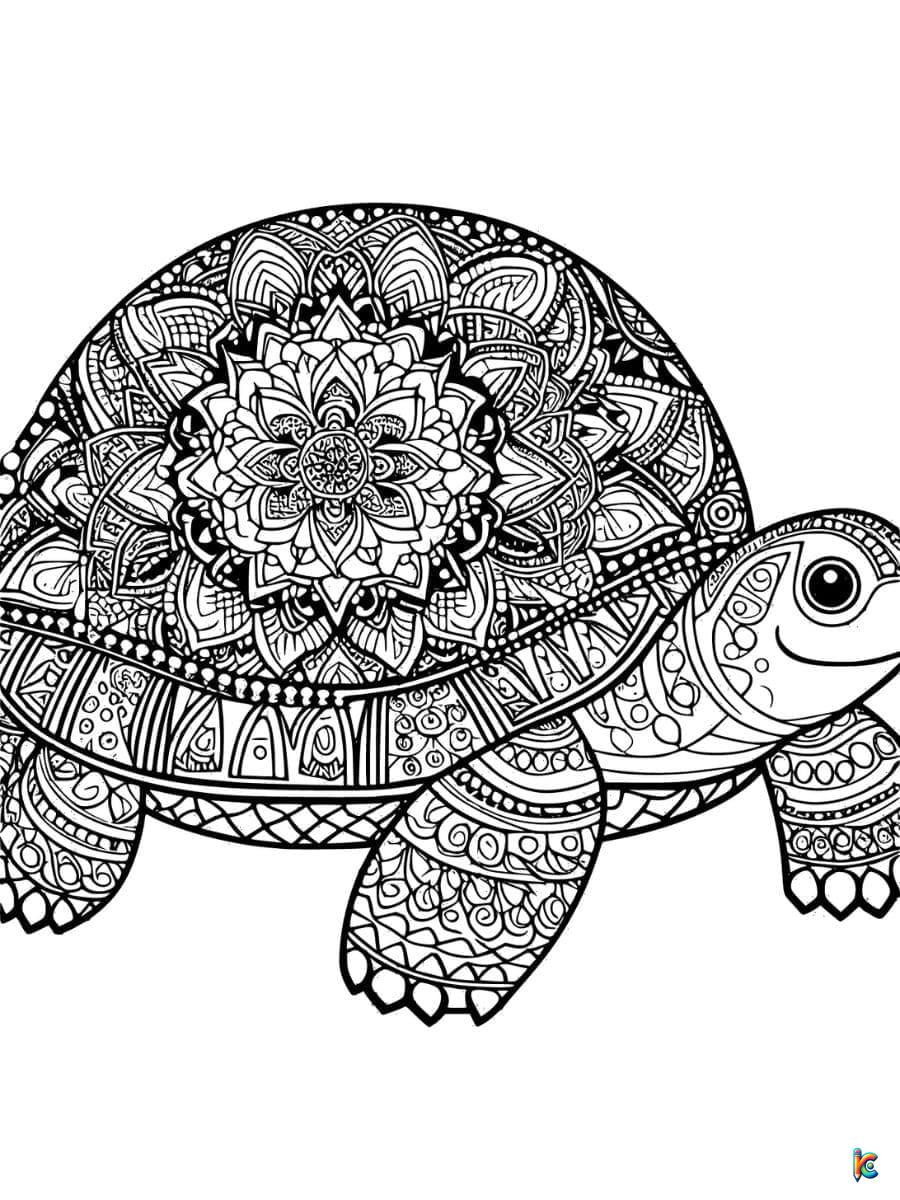 turtle mandala coloring pages printable